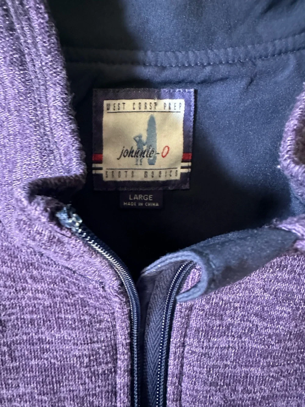 Johnnie-O Men’s Purple Full-Zip Fleece Vest
